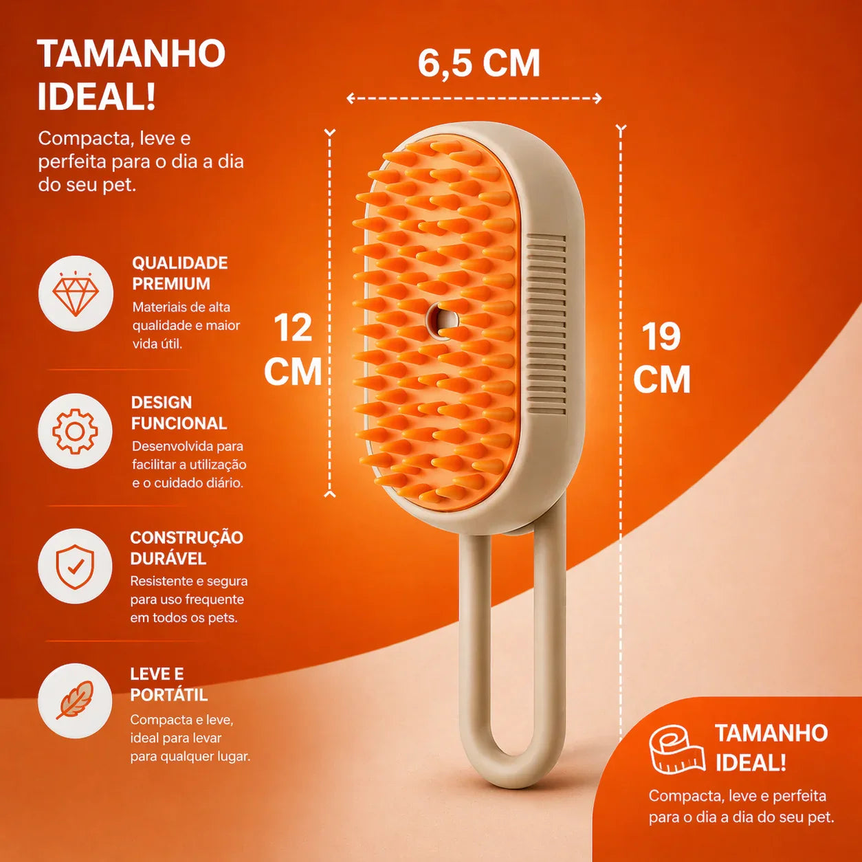 Escova Vaporizadora - Remove Pelos, Limpa e Massageia