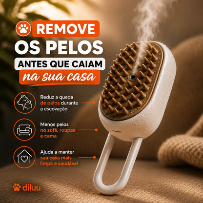 Escova Vaporizadora - Remove Pelos, Limpa e Massageia