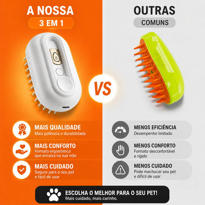 Escova Vaporizadora - Remove Pelos, Limpa e Massageia
