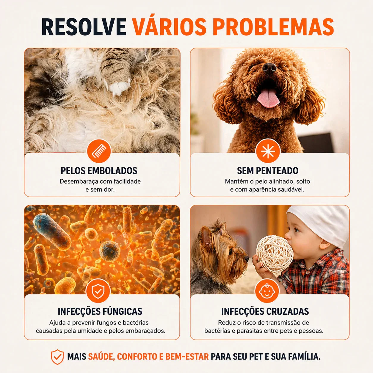 Escova Inteligente 5 em 1 — Controle Total dos Pelos na Sua Casa
