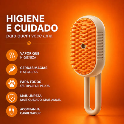 Escova Vaporizadora - Remove Pelos, Limpa e Massageia