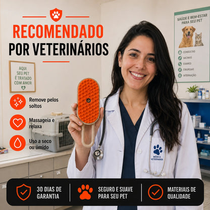 Escova Vaporizadora - Remove Pelos, Limpa e Massageia